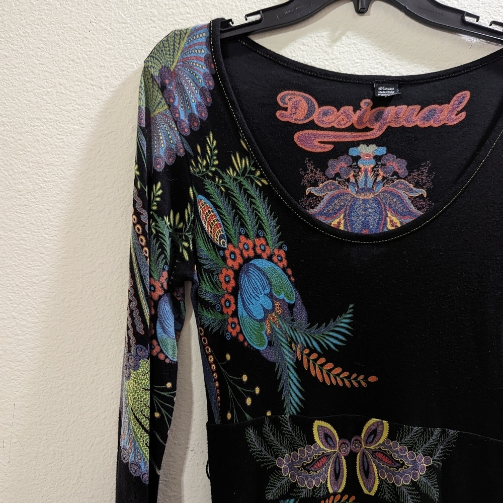 Desigual Multi Print Scoop Neck Fit & Flare Dress Vintage Y2k - Picture 10 of 12
